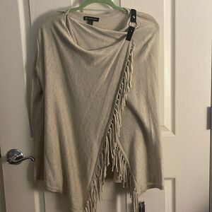 Inc fringe cross front sweater